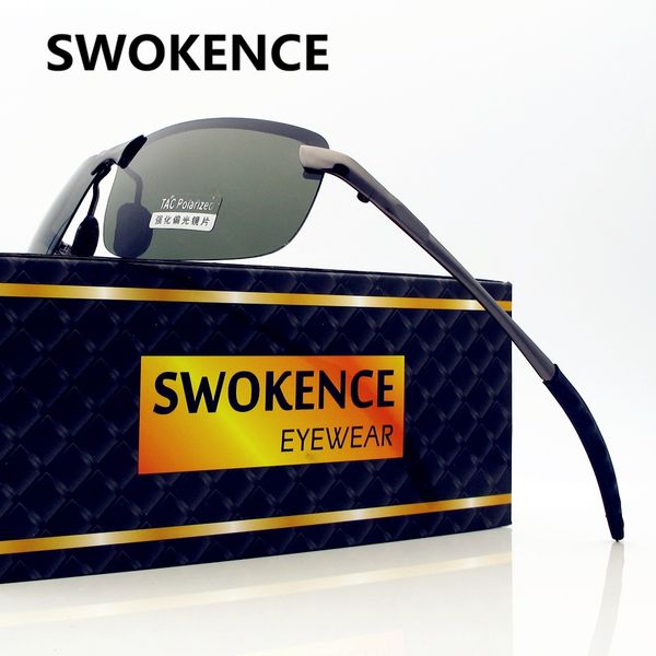 

swokence upscale al-mg alloy polarized sunglasses men name brand open air travel driving uv400 oculos gafas de sol lunettes sa38, White;black
