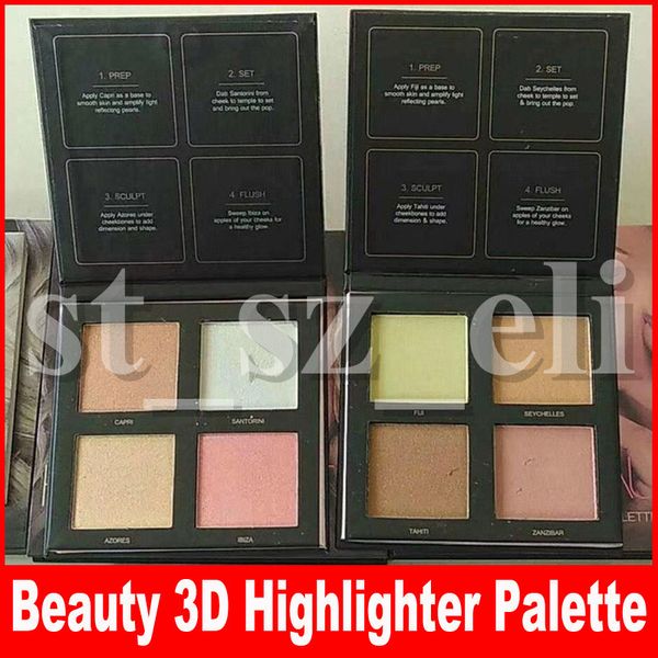 

Красота Face Makeup 3D Highlighters 4 цвета маркеров золотые пески и розовые пески Издание пре