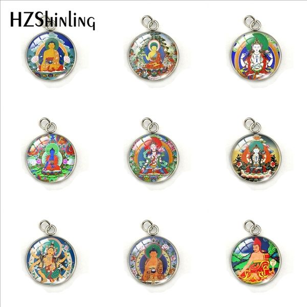 

vintage buddha statue buddhist india symbolism glass dome stainless steel pendant hindu buddha jewelry charms accessory, Silver