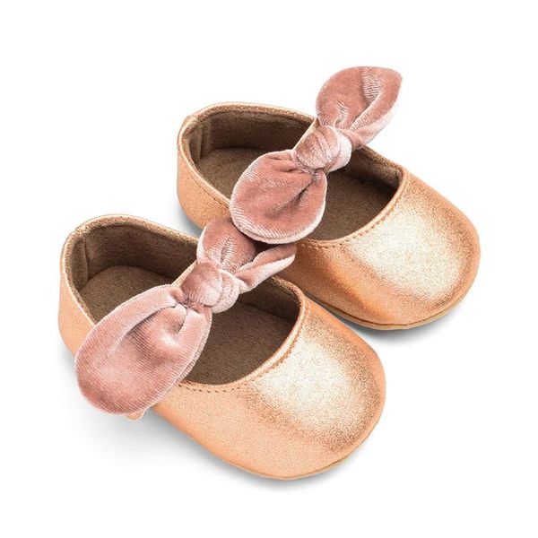 

newborn toddler baby girl solid bow soft anti-slip hook&loop first walker princess shoes prewalker walking summer first walkers