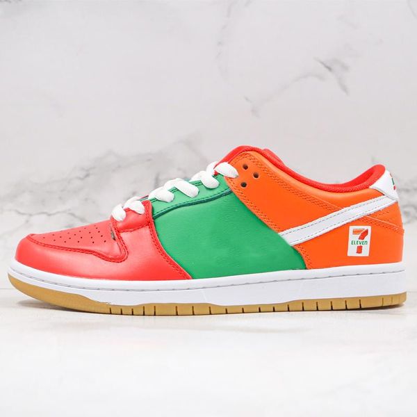 

sb dunk low running shoes 7 eleven instant skateboard shoe 711 convenience stores orange green red men women casual shoes trainers sneaker