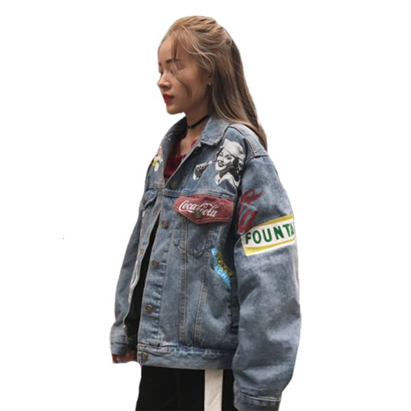 

2019 harbour wind jeans jacket loose short ulzzang port-style jacket bechaqueta mujer coats and jackets women streetwear, Black;brown