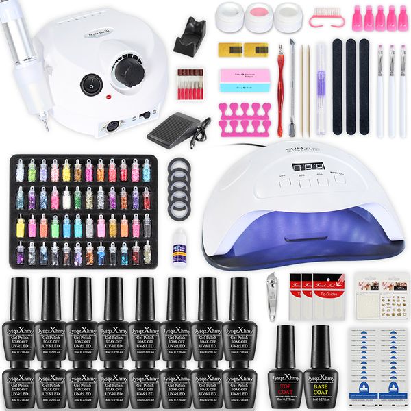 

nail kit set led lamp nail gel polish set quick building extensions manicure nails art decorations
