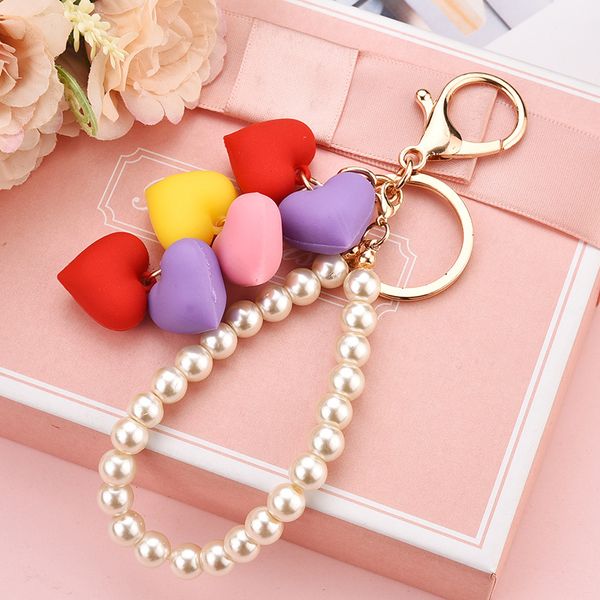 

новый изысканный pearl с милой цепочкой малого сердца key девочками сумкой автомобиль ремень для подарка dropshipping, Silver