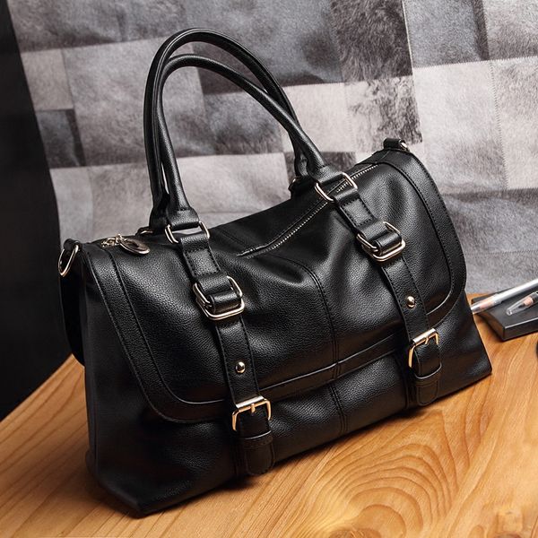

large capacity women handbag 2019 new handle bags sac a main soft pu motorcycle shoulder bags for female tote bag black