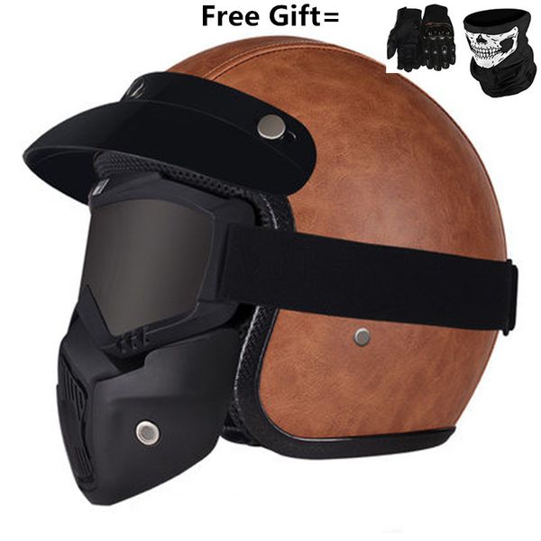 

mortorcycle маска съемные защитные очки и mouth фильтр для шлема open face helmet мотокроссу