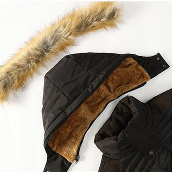 

зимняя куртка мужчины new parka пальто мужчины меховой воротник с капюшоном keep warm wool liner человек куртки и пальто ветрозащитный мужск, Black