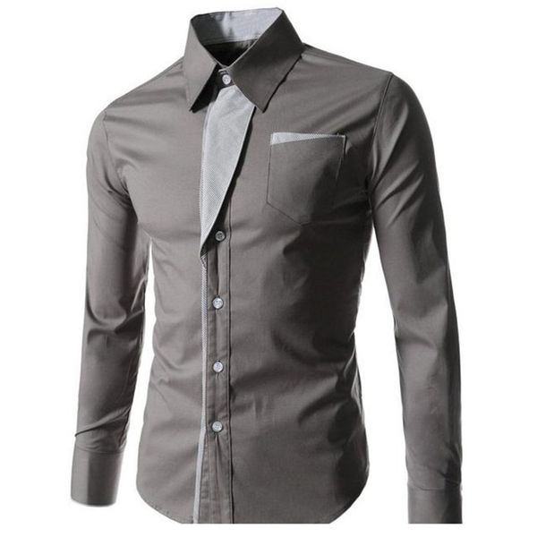 

stand collar men long-sleeved dress shirt european and american men's santa printing shirt slim business, White;black