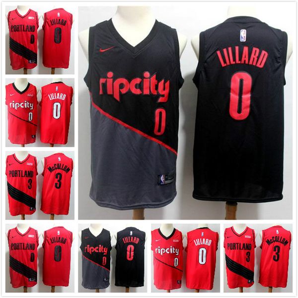 

mens 0 damian lillard city red black jersey edition 3 c.j. mccollum portland trail blazers basketball vintage nba jerseys