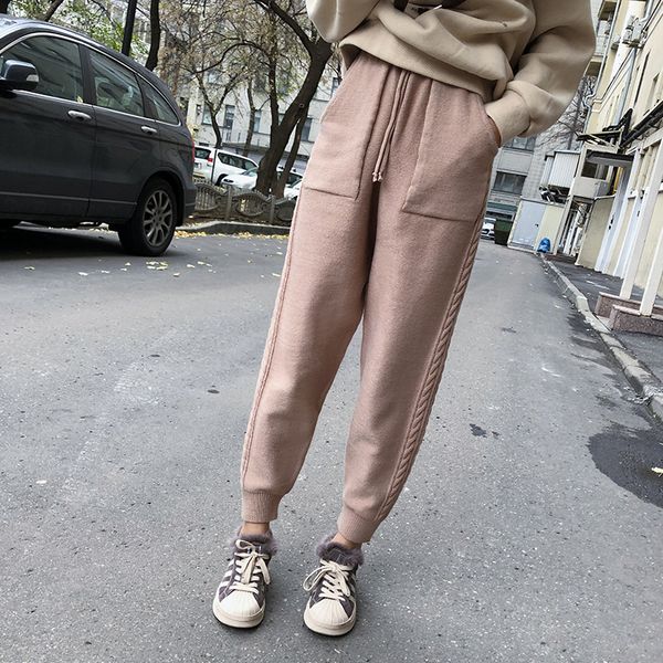 

mishow 2020 autumn winter new product high waist trouser women clothing loose pants mx18d2558, Black;white