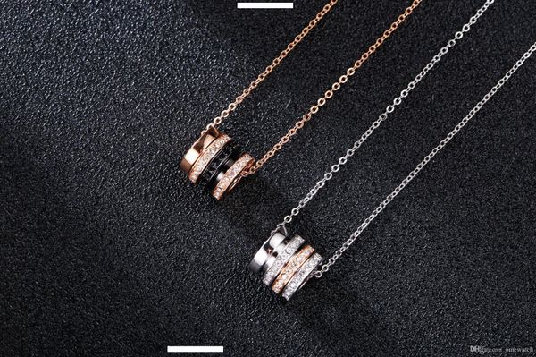 

2019 new luxury jewelry designer necklace swarovski four-ring transfer beads diamond necklace women pendant clavicle iced out chains, Golden;white