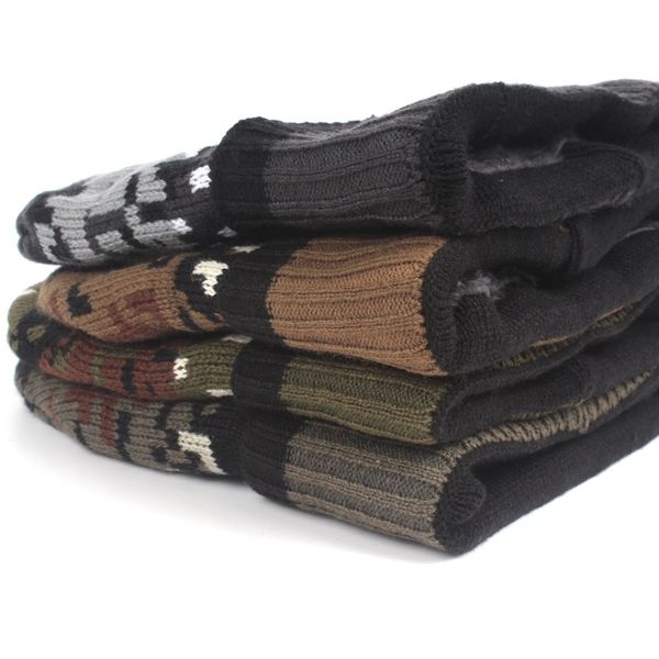 

men women winter knitted cap camouflage warm elastic hats military camo snowboard skiing skating beanies skullies bonnet hat, Black;white