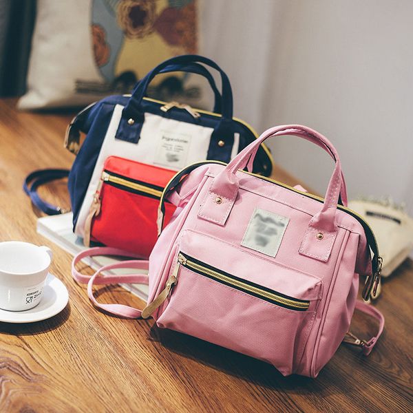 

canvas mummy bag printed logo large-volume backpack hand single-shoulder bag multi-functional new style men's and women's handba