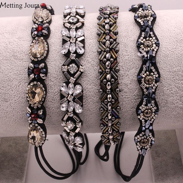 

metting joura vintage metal beads braided headband rhinestone elastic hair band for women & girls hair accessories
