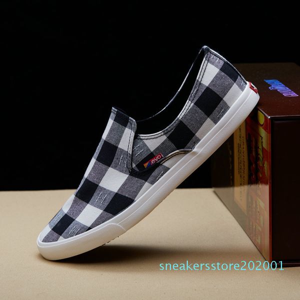 

oudiniao men shoes canvas denim slip on men casual shoes plimsolls breathable male footwear spring sneakers black s01