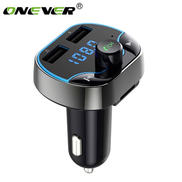

onever fm transmitter mp3 player u disk lcd display car kit charger adapter lossless audio decoding double usb smart quick charg