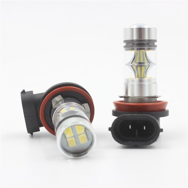 

2pcs 100w h8 h9 h11 h16(jp) car led light bulbs white 850lm high power headlight xenon fog drl light source dc12v-24v