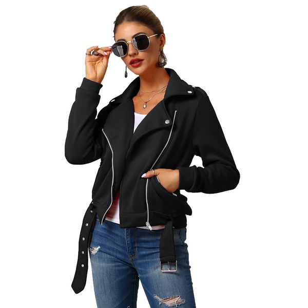 

autumn womens designer jackets moto bomber street jacket woman clothes coats for women leisure fashion brand luxurious high end basic coat, Black;brown