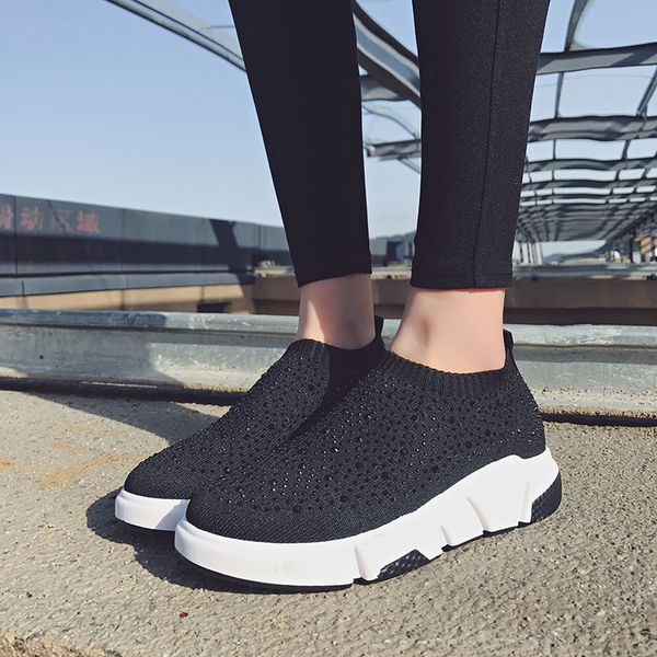 

sooneeya 2018 new stretch sock sneakers for woman crystal running shoes women bling women loafers walking shoes chaussures femme