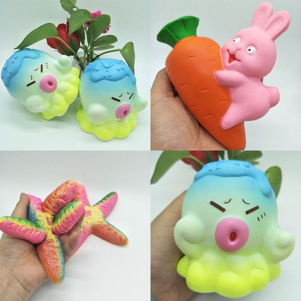 

2018 brand new cartoon animal soft squishy squeeze toy slow rising pu kids anti stress cute sea animal squishy toy gift