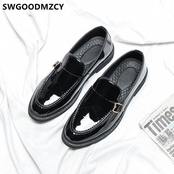 

loafers monk strap shoes oxford mens party shoes elegant for men fashion wedding dress 2020 sapatos social masculino, Black