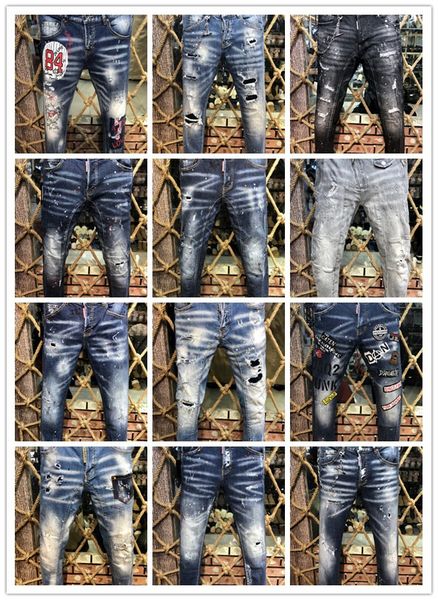 

Luxury brand de igner d2 men denim jean embroidery pant fa hion hole trou er italy ize 44 54