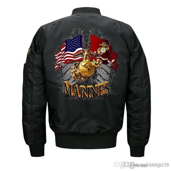 

2020 военный стиль куртки для мужчин bomber jacket nasa windbreak осень зима пальто теплая outwear cotton padded шинель большой размер, Black;brown