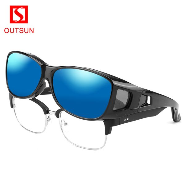 

outsun brand over-fit polarized sunglasses men women outdoor sports glasses uv400 fishing sunglasses prescription glasses os098, White;black