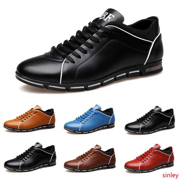 

men casual leather shoes black red chestnut light blue fashion mens sneakers flat shoe outdoor walking size 40-45