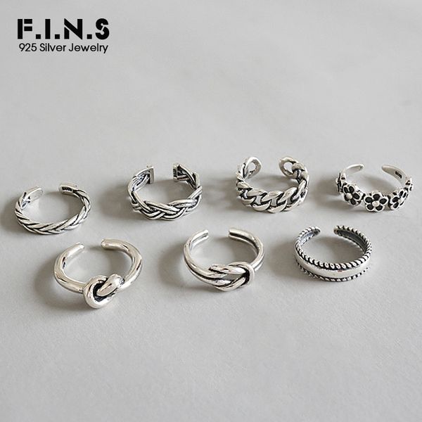 

f.i.n.s 925 sterling silver woman fashion rings 2019 knuckle ring multi styles adjustable rings toe ring beach foot jewelry, Golden;silver