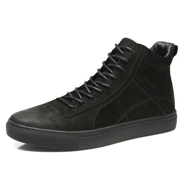 

men boots fashion men ankle boots winter men genuine leather boots man shoes, Black