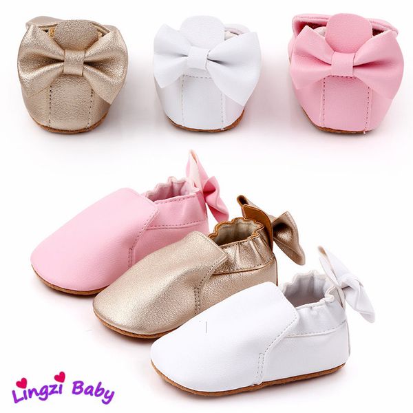 

новорожденных детская обувь мода детская обувь девушка первые ходоки бант девочка prewalker