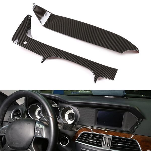 

2pcs/set car dashboard instrument decoration strips trim styling for c class w204 2011 2012 2013 auto accessory