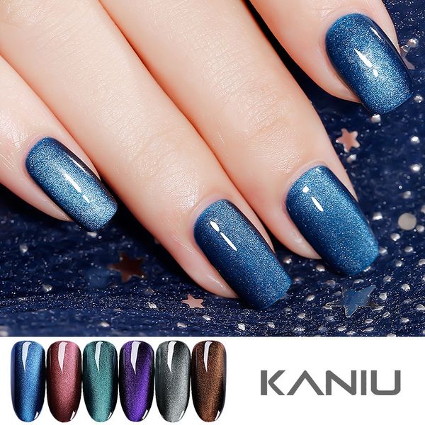 

kaniu magnetic cat eye gel nail polish soak off long-lasting professional lucky cat eyes uv coat color gel, Red;pink