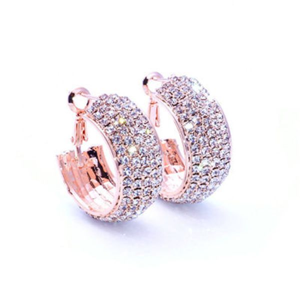 

exaggerated super wide crystal earrings silver rhinestone hoop earrings for female, Golden;silver