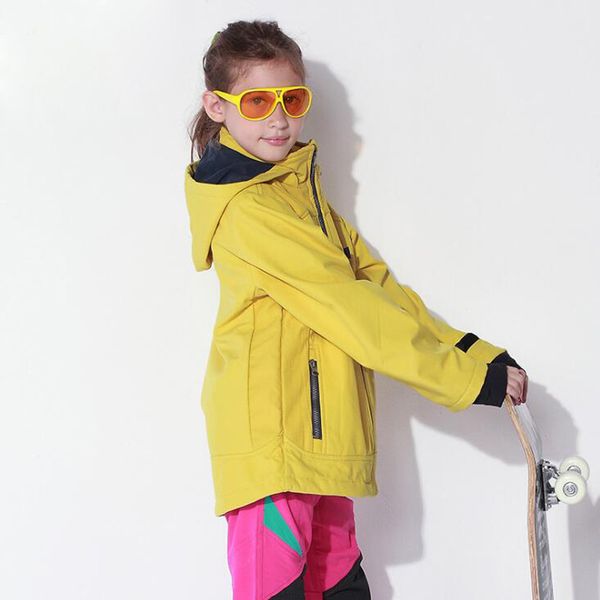

boys girls hooded jacket sportswear winter windbreaker for teenage softshell outerwear kids school clothes children coats, Blue;black