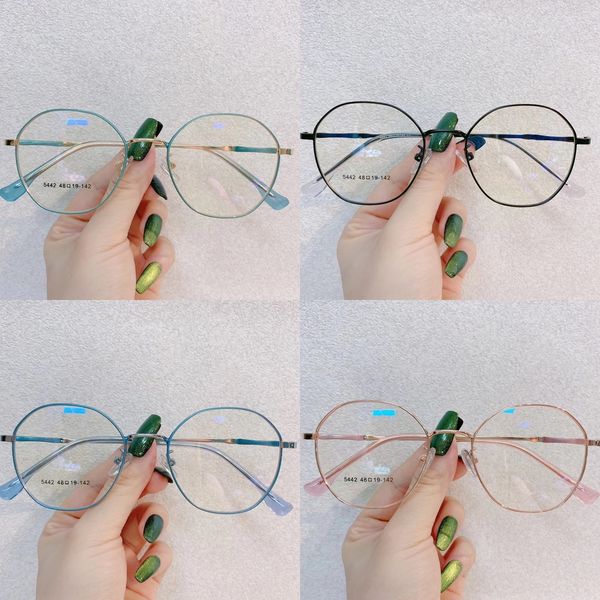 

2020 irregular metal frame plain men's and women's campus wind glasses glasses tiktok 5442, Silver