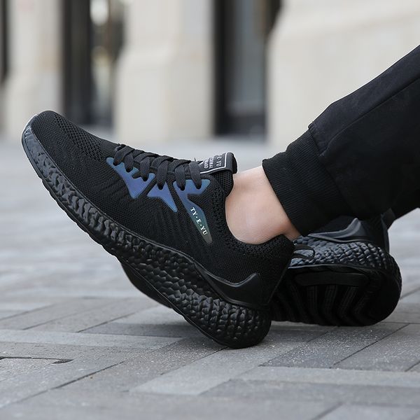 

thick bottom men's flying woven sports running shoes lightweight breathable comfortable men's sports shoes casual