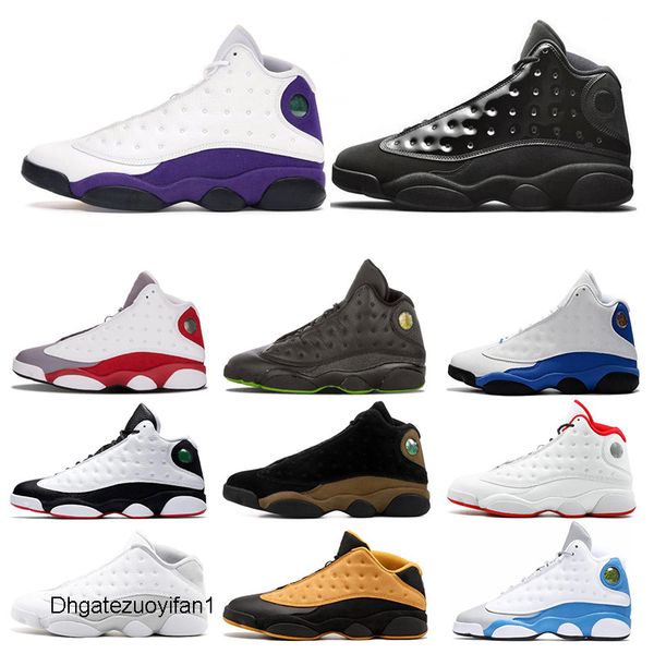 

13 13s men basketball shoes court purple he got game black cat melo dirty bred sports sneakers shoes size 7-13