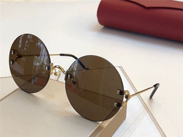 

new fashion designer sunglasses 0152 frameless round frame weave modeling sunglasses wholesale protection eyewear, White;black