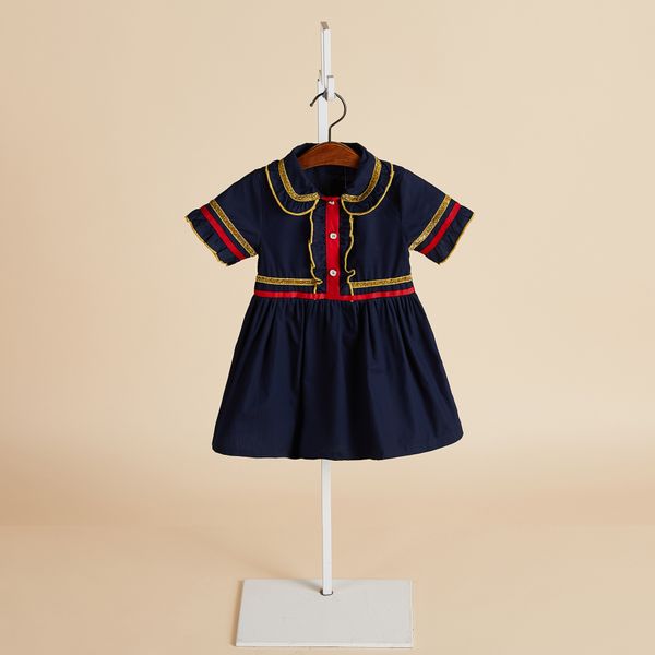 

2021 summer children's skirt short sleeve small fragrance children dress girl fashion temperament princess dress korean version of the, Red;yellow