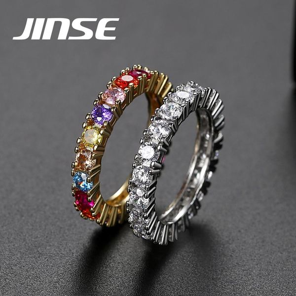 

jinse мода багет циркон chrám кольца золото серебро цвет iced bling cz t форма кольца для женщин мужчины хип-хоп ювелирных подарков, Slivery;golden
