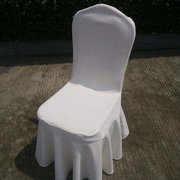 

wedfavor 50pcs white swag bottom spandex skirt chair covers pleated lycra stretch sundress chair covers for wedding banquet