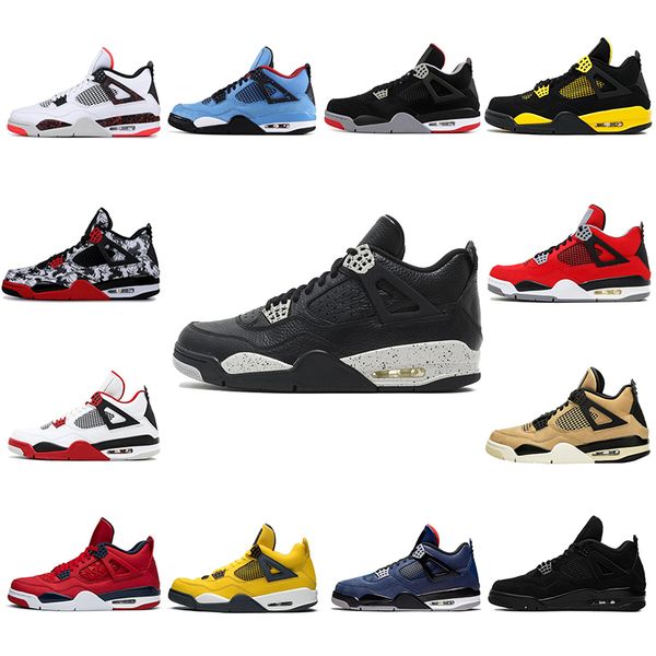 

2020 classic jumpman 4 4s black cat men basketball shoes cactus jack bred loyal blue wholesale mens trainers sports sneakers size 7-13