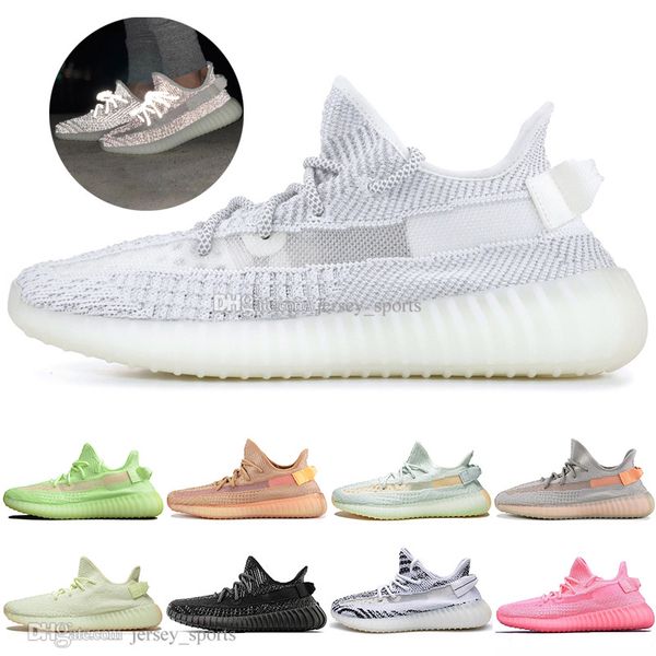 

kanye west clay v2 static reflective gid glow in the dark mens running shoes hyperspace true form zebra women sports designer sneakers