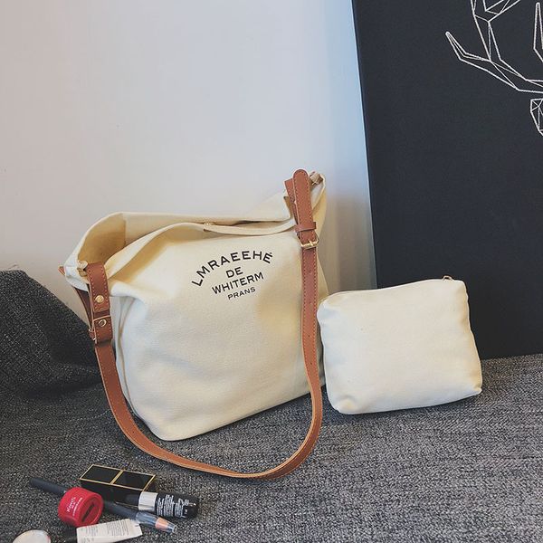 

2018 new women's crossbody bags canvas bag fashion casual shoulder messenger bags solid color bucket bag handbag female