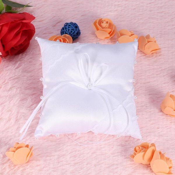 

romantic ring pillow with crystal double heart ring cushion wedding marriage celebration diy decoration supplies, Black