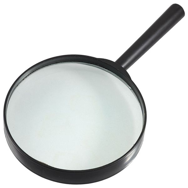 

plastic black round handle 90mm dia loupe 5x magnifier