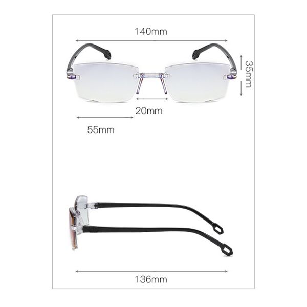 

diamond-cut progressive multifocal presbyopia eyeglasses anti-blue light glasses reading glasses nov99, White;black