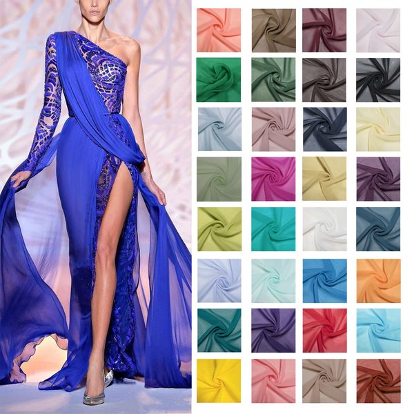 Tessuto in chiffon Sfondo di nozze Chiffon Decorazione della festa nuziale Panno tinta unita / Tessuti per abbigliamento ad alte prestazioni Fodera per abbigliamento Morbida